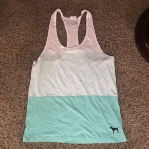 PINK racerback stripe tank top